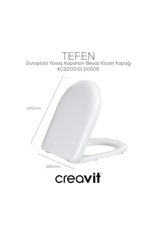 Creavit Tefen Duroplast Yavaş Kapanan Klozet Kapağı KC2203.01.0000E