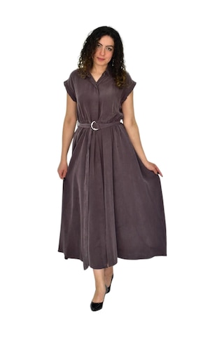 Kadın Beli Kemerli Elbise Bgl-st04639 Kahve