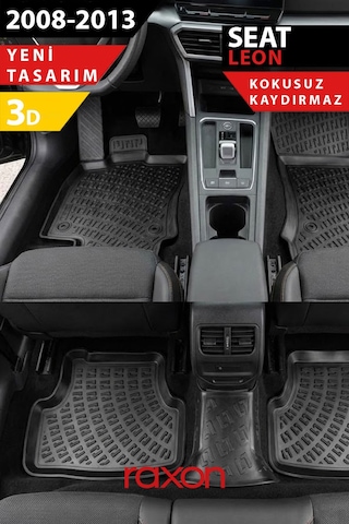 Seat Leon 2008-2013 3d Havuzlu Paspas Tam Uyumlu Su Geçirmez, Kaymaz