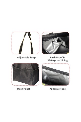 Araba Çöp Kutusu, 13l Büyük Kapasiteli Sızdırmaz Su Geçirmez Çöp Torbası, Araba, Suv Ve Kamyonet Koltuk Arkalığı İçin Katlanabilir Askılı Çö