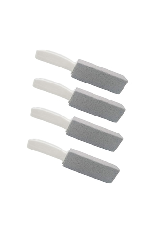 Konesam 4 Adet El Tutuculu Magma Taşı Temizlik Seti - Isıya Dayanıklı, Pp Kollü, 5.3x1.6x1.6 Cm Boyutlu Gri