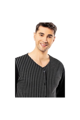Erdem Siyah Erkek Kışlık Pijama Takımı 2022-12 Siyah
