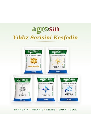 Agrosin Spica 13.24.12+(2MgO)+(10SO3)+ME Granül NPK Taban Gübresi 50 kg -