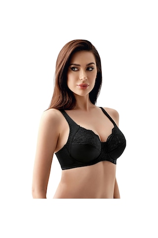 New Bra Newbra Lingerie 342305 Kadın Dantel Detaylı Balenli Toparlayacı Minimizer Sutyen Siyah