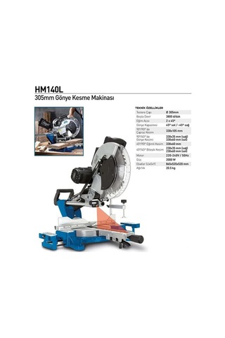 Scheppach HM140l Gönye Kesme Makinesi 305 MM Elektrikli Testere