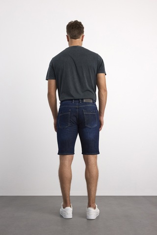 Vigoss 90336-73605 Erkek Comfort Mıd Waıst Denim Şort 90336-73605 Koyu Mavi - Siyah