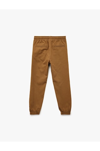 Koton Pamuklu Beli Bağcıklı Cepli Jogger Gabardin Pantolon Deve Tüyü 6skb40018tw Taba