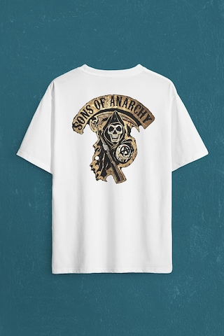 Anarşi Eylem I How To Draw The Sons Of Anarchy Sırt Ön Baskılı Oversize Tişört Unisex T-shirt 001