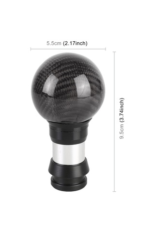 Sones Universal Araç Preslenebilir Teleskopik Karbon Fiber Dişli Kafası Vites Topuzu, Uzunluk: 9,5 Cm Siyah