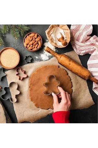 Yılbaşı Noel Gingerman Bebek Zencefilli Kurabiye Adam Kalıp Metal Kopat Metalik