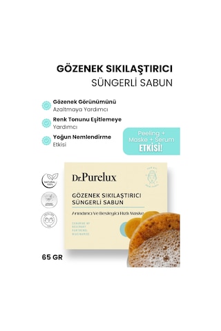 Gözenek Sıkılaştırıcı, Besleyici Hızlı Maske Makyaj Temizleme Süngerli Sabun Kabak Lifi - Lavanta
