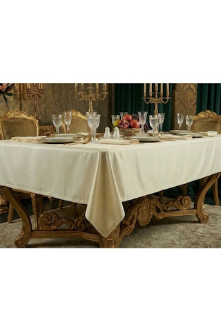 Kristal Monoray Kumaş Krem Masa Örtüsü Dikdörtgen 140x200 Cm - 803 Çok Renkli