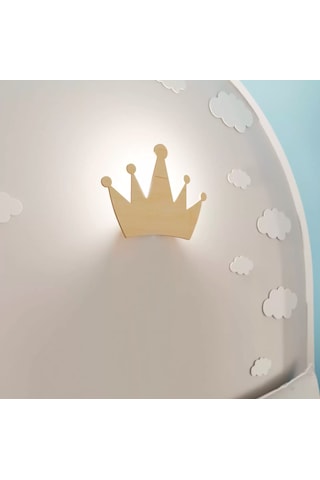 Simaavize Çocuk Şarjlı Aplik/gece Lambası - Gün Işığı Taç Ahşap