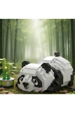 Lz-8804 Dinlenen Panda 340 Parça Block Oyuncak