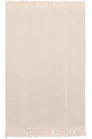 Açık Bej Renk Banyo Halısı-Paspası 55x85 Cm-Mini Halı-İnce Kilim-Pamuk Bej