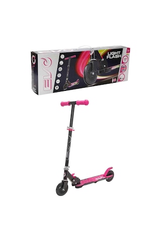 Evo Katlanabilir Işıklı Taban 2 Tekerlekli Pembe Çocuk Scooter - 50 Kg Taşımalı Flash Işıklı Açık Pembe