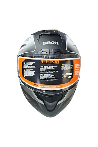 Beon B507 Full Face Kapalı Kask Beyaz - Gri - Siyah