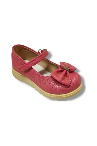Hoppy 3037-20 Simli Deri Fiyonk Kız Çocuk Babet Pembe