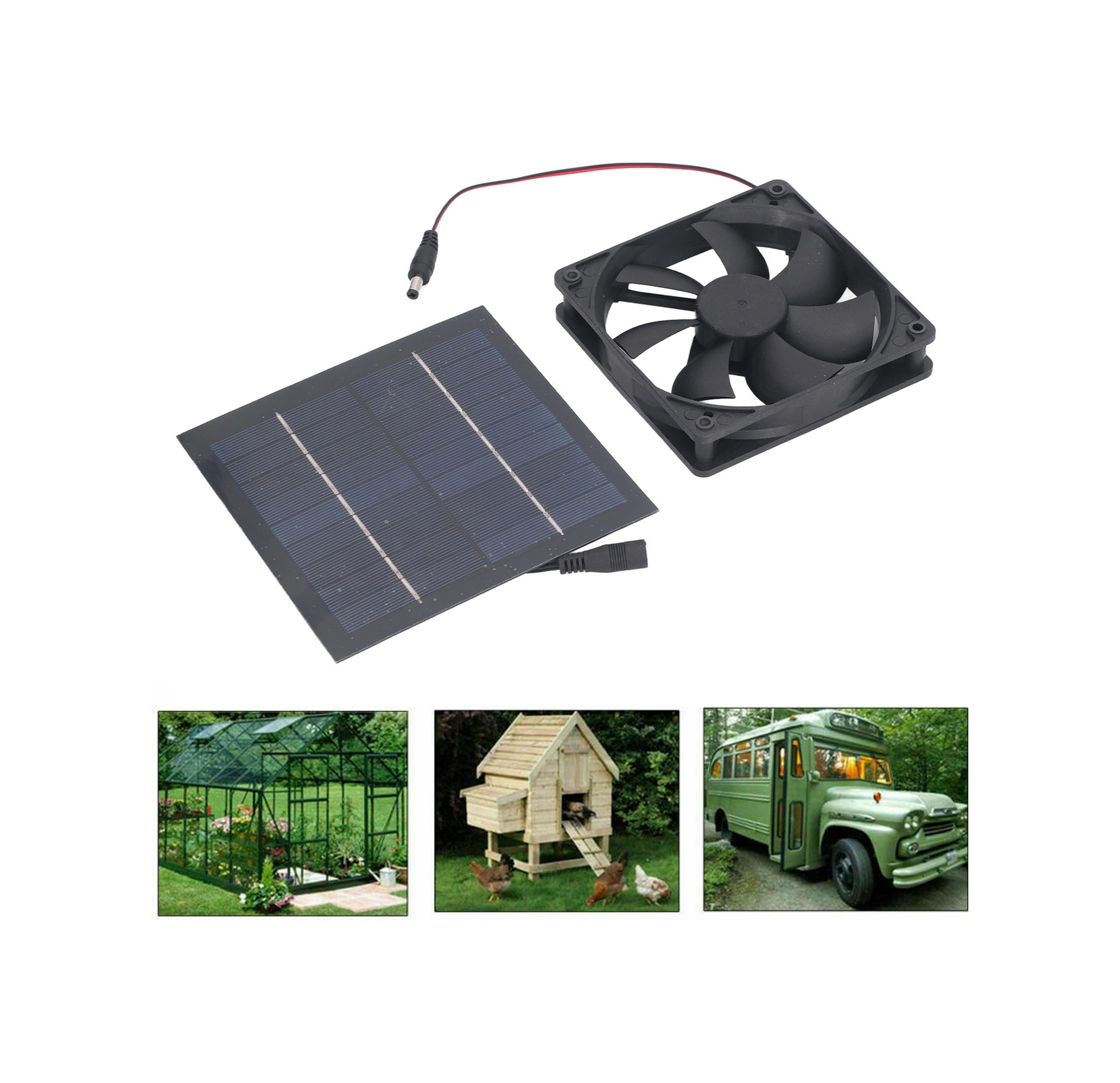 Geeroyoo 20w Güneş Paneli Çevirme Fanı - Ip65 Su Geçirmez, Yüksek Verimli Monokristal Silisyum, Evcil Hayvan Odaları/banyolar İçin Hızlı Havalandırma