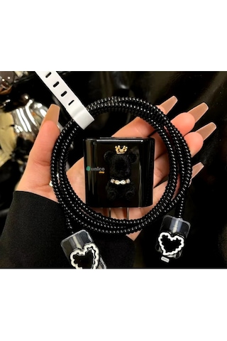 18/20 W Iphone Uyumlu Şarj Aleti Kılıfı Sarj Koruyucu Sarj Kablosu Koruyucu Kılıf Siyah Belirtilmem Diğer