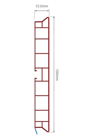 Pvc Baza Profili 100 Mm Metalik Gri Kaplamalı 1 Boy 3,66 Metre