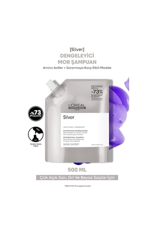 L'Oréal Professionnel Serie Expert Silver Renk Dengeleyici Mor Şampuan Refill 500 ML