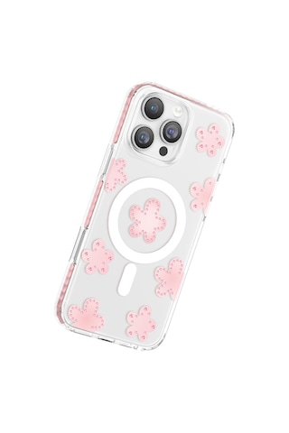 İphone 16 Pro Max Uyumlu Kılıf M-safe Şarj Özellikli Zore Paris Elvo Sert Pc Kapak Pembe