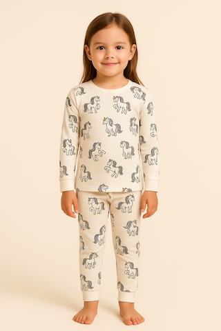 Katia&bony Kız Çocuk Unicorn Desenli Pijama Takımı Desenli