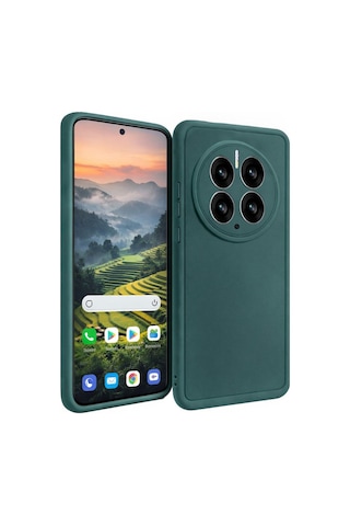 Huawei Mate 50 Pro Uyumlu Kamera Çıkıntılı Mat Silikon Telefon Kılıfı Yeşil