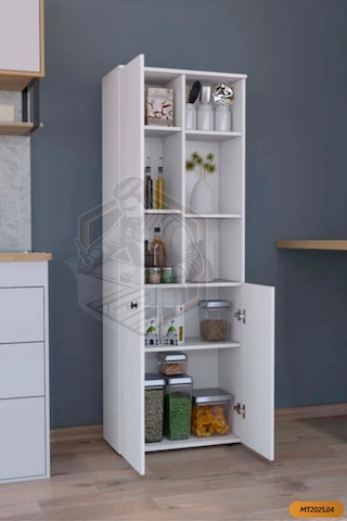 Tamamı Mdf 2 Kapaklı Ve Açık Raflı Çok Amaçlı Mutfak Dolabı/kavan
