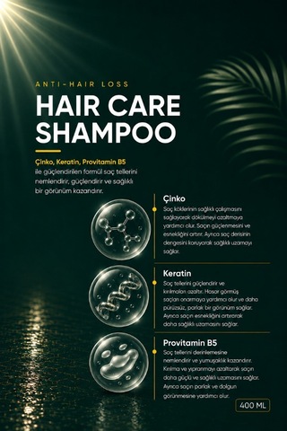 Louvess Dökülme Karşıtı Keratin Çinko ve Provitamin B5 ile Güçlendirilmiş Şampuan 400 ML