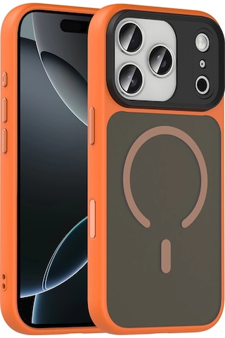 Lopard Apple Uyumlu iPhone 17 Pro Kılıf Mat Arka Yüzey Wireless Şarj Özellikli Flet Magsafe Kapak Telefon K