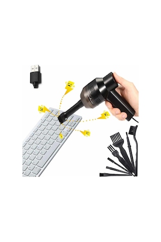 Cc Ggball Usb Kablosuz Klavye Mini Temizleyici, 8'i 1 Arada Saplı Naylon Anti-statik Fırça Temizleme Kiti