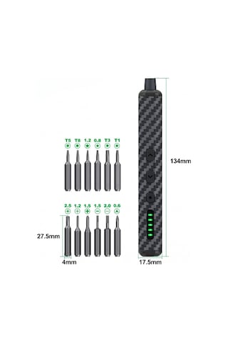 Profesyonel 12 Uçlu Şarjlı Hassas Tamir Tornavida Seti Type-c Elektrikli Mini Tornavida Telefon Saat Gözlük Uyumlu