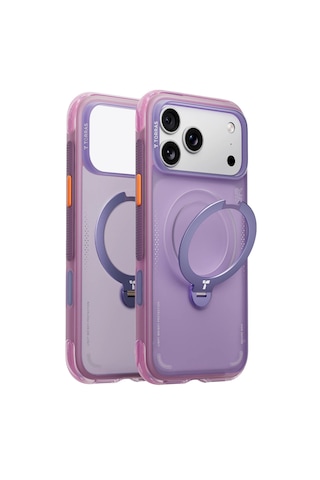 Torras Apple iPhone Uyumlu 17 Pro O Stand Q3 Spin Air Serisi Magsafe Kılıf - Lacivert Mor