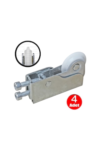 Küçük Vega Sürgülü Kapak Gardrop Tekerleği Makara Dolap Tekeri Seti Beyaz