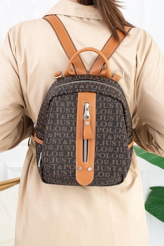 Just Polo Çok Bölmeli Dayanıklı Sırt Çantası Her Eşyaya Akıllı Alan Kahve Taba