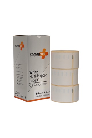 Ecotagplus Dymo Muadili Etiket - 89 Mm X 41 Mm - 3 X 300 Adet - Eko Paket - 11356 1
