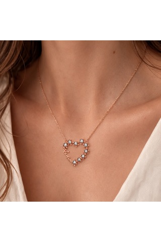Gümüş Aşkım Yazılı Kalpli Bayan Kolye 01 - Gold 87401669