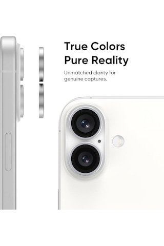 Apple Uyumlu iPhone 16 Plus Raze Metal Kamera Lens Koruyucu Beyaz