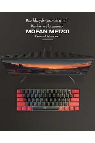 Hadron Mofan Mf1701br Gaming Mekanik Rgb Klavye Blue Switch - Siyah Kırmızı