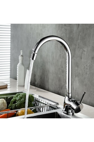 Hms Pirinç 360 Derece Oynar Başlıklı Mutfak Eviye Bataryası