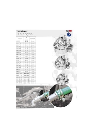 Made Ayarlanabilir Hortum Kelepçesi - 13-19 Mm. - 10 Adet 13 x 19