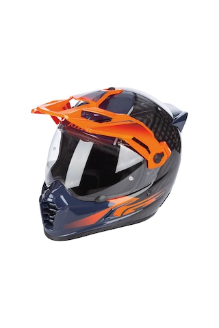 Klim Krios Pro Carbon Echo Adv Rally Motosiklet Kaskı Siyah Oranj Siyah / Oranj