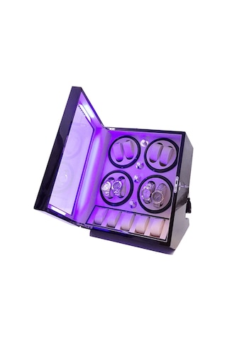 Otomatik Saat Kurma Kutusu Winder Piano Black 8 5 Siyah Içi Krem Watch Winder