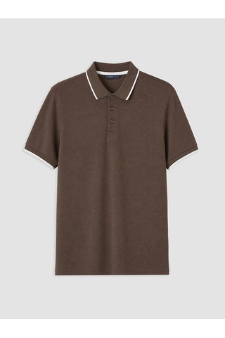 Lcwaıkıkı Classic Kahverengi Standart Fit Polo Yaka Erkek Tişört
