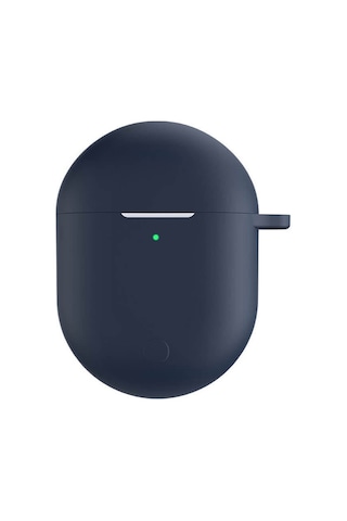 Koodmax Xiaomi Redmi Buds 3 Pro / Airdots 3 Pro Uyumlu Silikon Kılıf + Metal Kopça - Lacivert