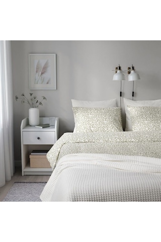 Ikea Sorgmantel Beyaz-yeşil 150x200/50x60 Cm Tek Kişilik Nevresim Seti Beyaz - Yeşil