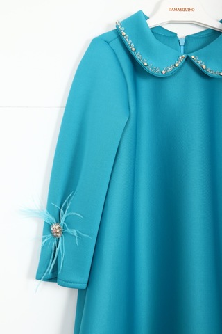 Xo Kids Kız Çocuk Elbise 4-8 Yaş 9096 Mavi