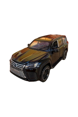 1:32 Ölçek Metal Model Araba Lx600 Lüks Suv Jip - Işıklı Sesli Çek Bırak - Siyah